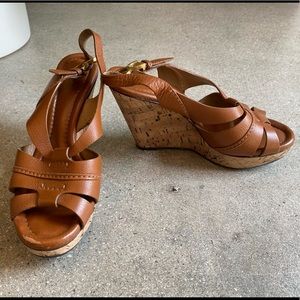 CHLOE "Renna” cork wedge sandals